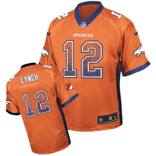 Nike Broncos #12 Paxton Lynch Orange Team Color Men's Stitched NFL Elite Drift Fashion Jersey - Click Image to Close